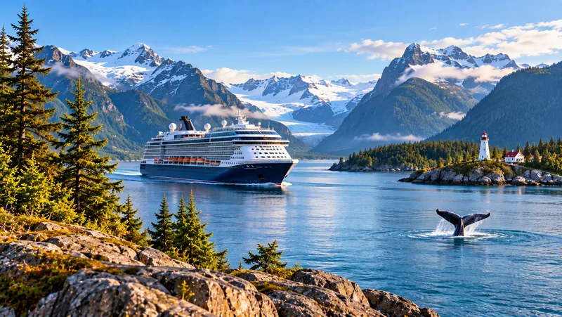 Cruise ship sailing through a Canadian fjord
